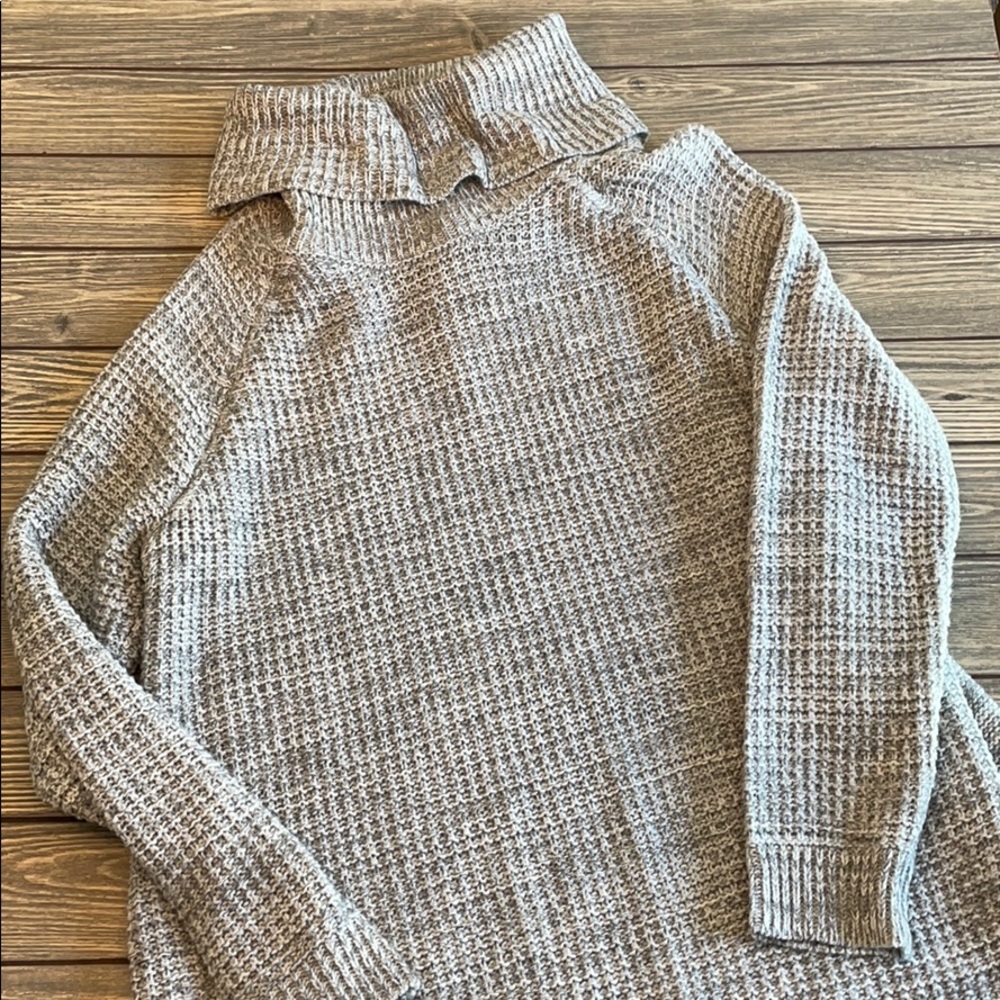 Cowl neck sweater grey and white size XL
